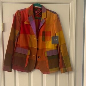 Liz Claiborne Multicolor Plaid Blazer
